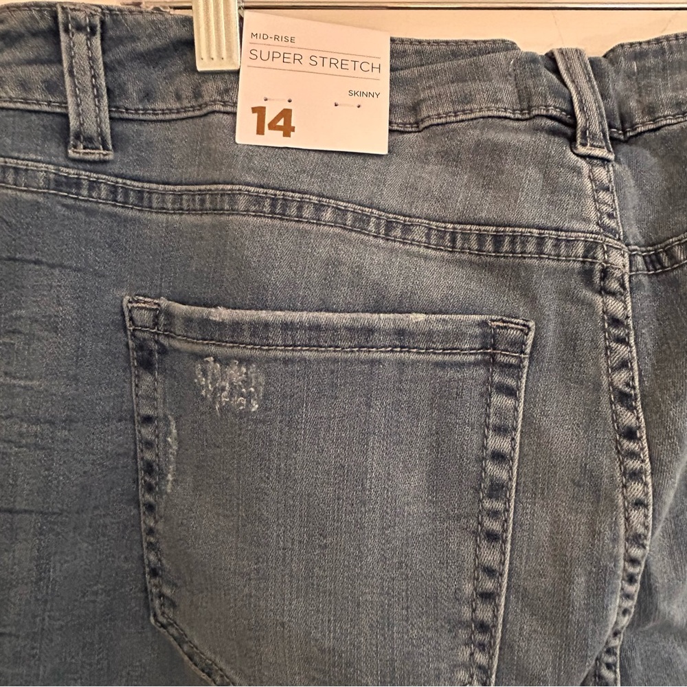 NWT Lane Bryant Stretch Sculpting Jeans Denim Silver Stripe Mid Rise sz14 - Picture 7 of 11